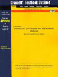 Studyguide for Introduction to Probability and Mathematical Statistics by Bain & Engelhardt, ISBN 9780534380205