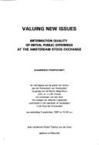 Valuing new issues